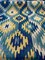 1 Yard Upholstery Jacquard Fabric Hupa Parrot Teal Ikat Vibrant 55% Rayon 45% Polyester 56 Inch Width